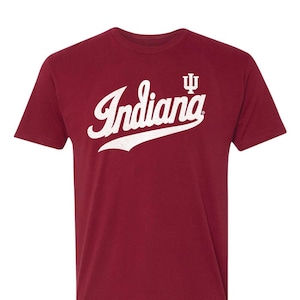 Indiana University Shirt Crimson Red Indiana Hoosiers Script Super Soft Unisex Adult T-Shirt