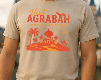 Visit Agrabah Shirt Magical Desert Vacation Tee, Aladdin Inspired Unisex Beige T-Shirt, Disney Park Outfit for Adults, Super Soft and Comfy