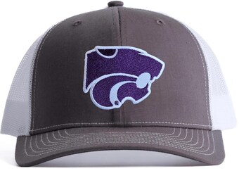 Kansas State University Hat Powercat Embroidered K-State Wildcats Adjustable Trucker Baseball Cap for Students, Fans, Alumni