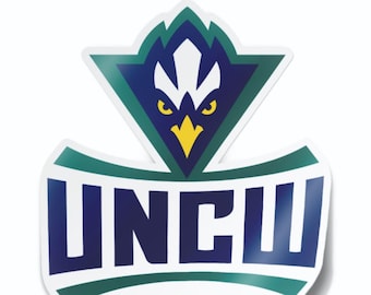 UNC Wilmington Seahawks UNCW Stacked Logo Vinyl Car Decal Sticker for windows, laptops, water bottles, corn hole boards, coolers, anywhere
