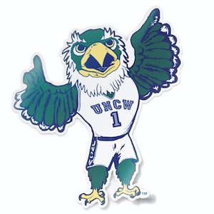 UNC Wilmington Sammy C Hawk Mascot in Uniform Car Decal Sticker - Etsy