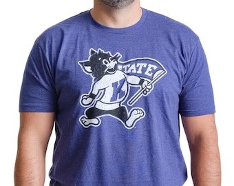 Kansas State University Shirt K-State Wildcats Apparel Fighting Willie Mascot Logo Premium Purple Unisex Adult Super Soft T-shirt