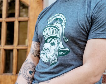 Michigan State University Spartans Gruff Sparty Retro T Shirt Etsy Michigan State University Spartans Gruff Sparty Retro T Shirt Etsy