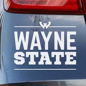 Wayne State University Warriors Word Block White Car Decal Window Bumper Sticker Vinyl for Cars, Laptops, iPads, Water Bottles