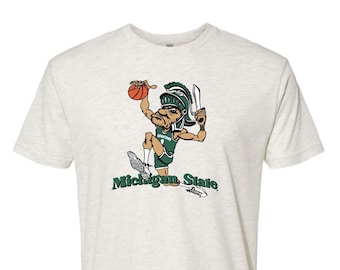 Michigan State Spartans Vintage Dunking Gruff Sparty MSU T-shirt / Hoodie Sweatshirt Fleece Pullover