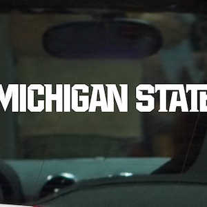 Michigan State Spartans Athletic Font MSU Car Decal Window Bumper Sticker Vinyl for Cars, Laptops, iPads, Water Bottles, Cornhole Boards