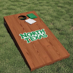 University of North Texas Mean Green Wordmark Logo Cornhole Decal