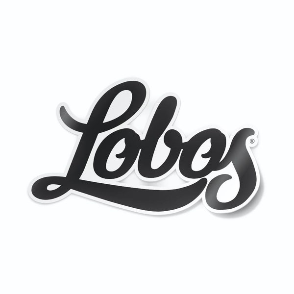 University of New Mexico Script Lobos Logo Sticker Decal for Cars, Laptops, iPads, Water Bottles, Cornhole Boards