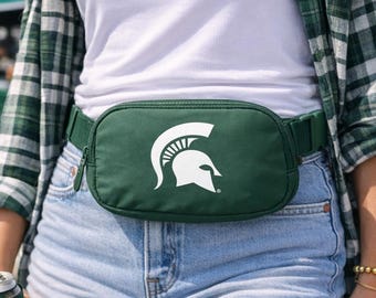 Michigan State Matte Green Belt Bag, Cross Body Bag, Spartans Fanny Pack