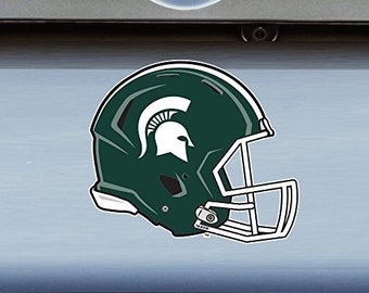 Msu Car Decal Sticker Michigan State Spartans Football Helmet Etsy