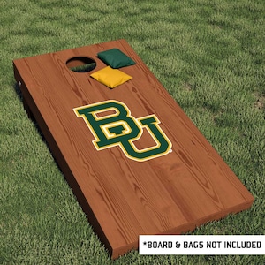 Baylor University Bears Primary BU Logo Cornhole Decal (Contains 1 Decal, Boards not included)