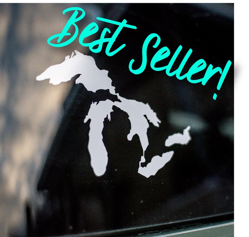 Great Lakes Sticker Decal Michigan Vinyl Car Decal Bumper Etsy