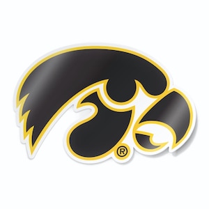 University of Iowa Tigerhawk Logo Sticker Decal Window Bumper Vinyl for Cars, Laptops, iPads, Water Bottles, Cornhole Boards