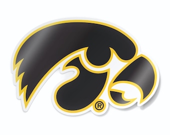 University of Iowa Tigerhawk Logo Sticker Decal Window Bumper Vinyl for Cars, Laptops, iPads, Water Bottles, Cornhole Boards