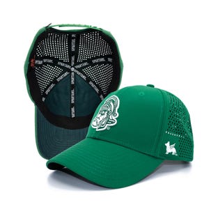 Michigan State University Green Hat, Performance Snapback Cap, Embroidered Spartans Gruff Sparty Head Game Day Gift for husband or dad