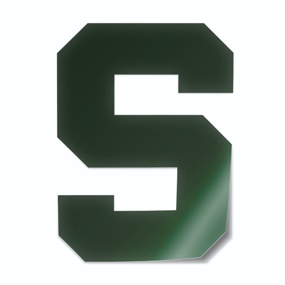 Michigan State University Spartans Block S Car Decal Msu Etsy