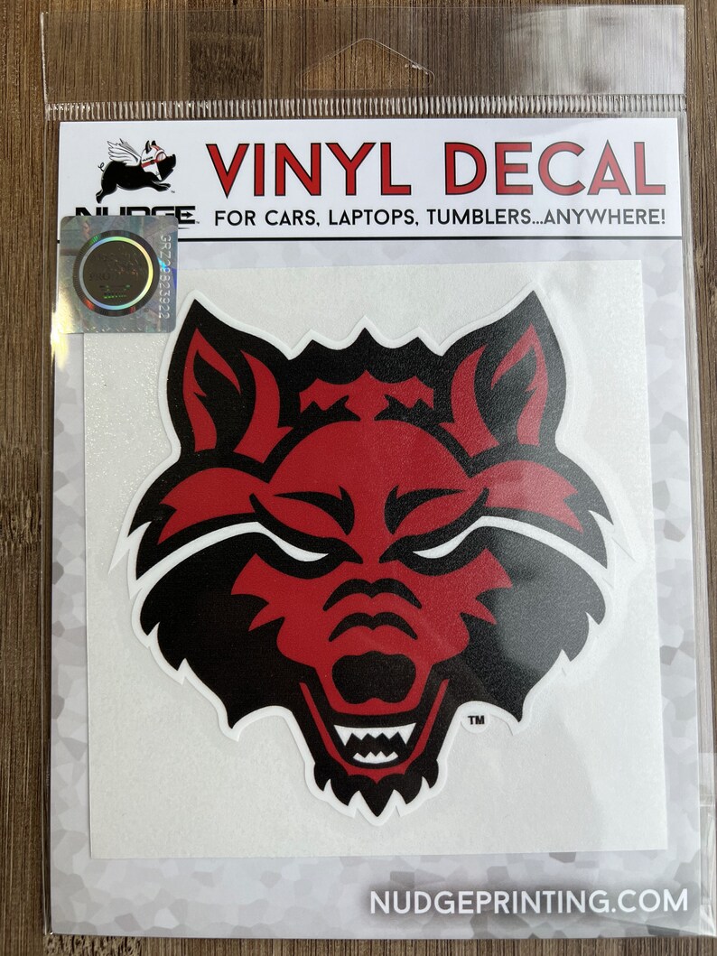 Arkansas State University Wolf Logo Car Decal ships for Etsy
