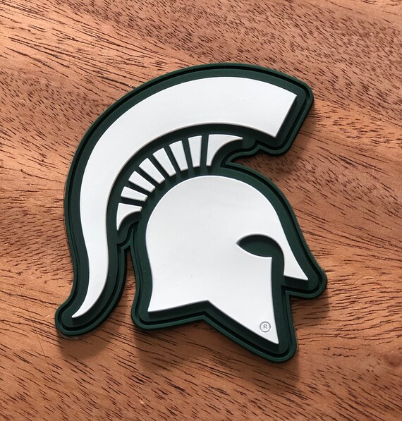 Michigan State University Spartan Helmet Rubber 3d Decal Etsy