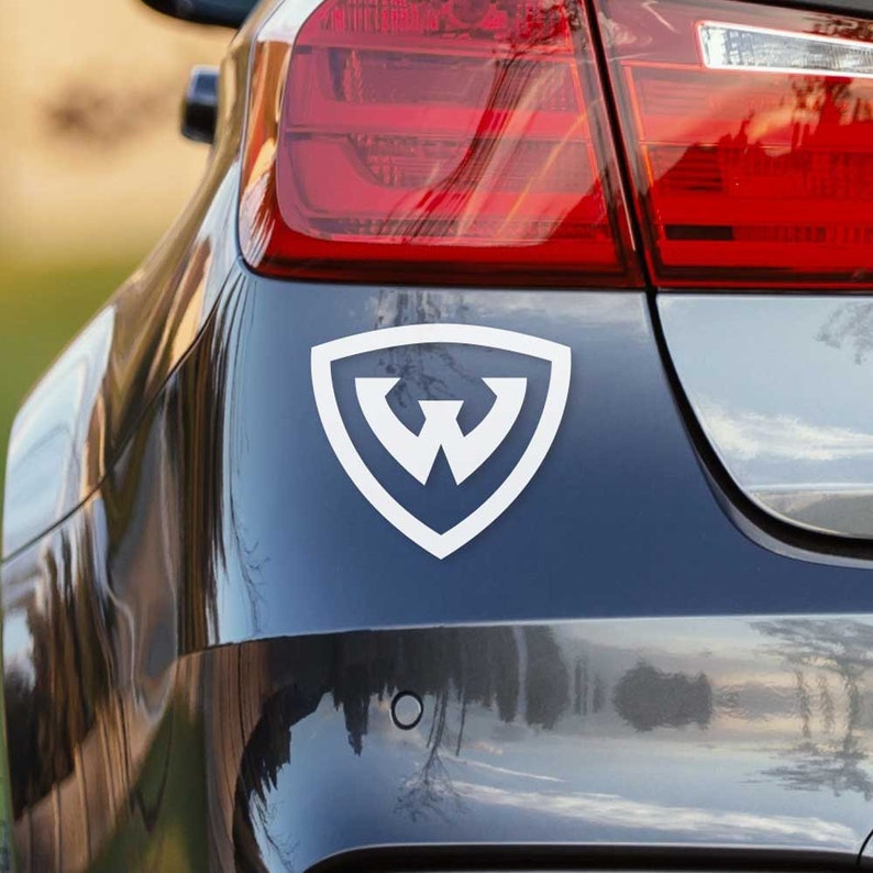 Wayne State University Warriors White Shield Logo Car Decal Etsy