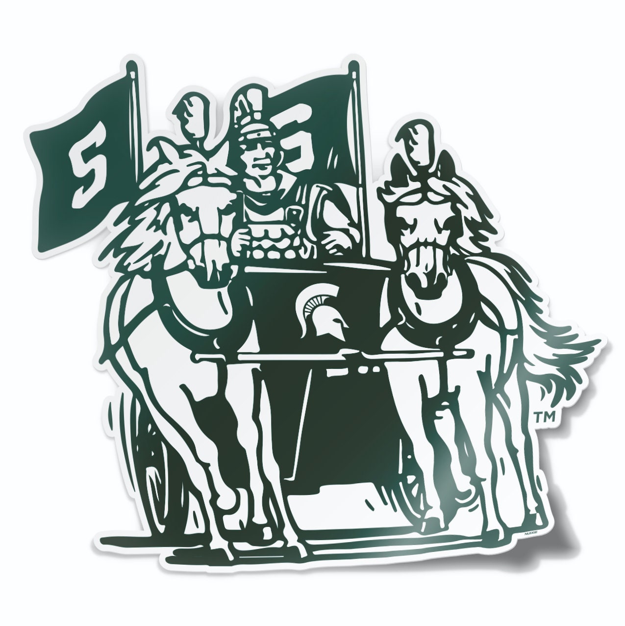 Msu Michigan State Spartans Sparty Retro Spartan Chariot Vinyl Etsy