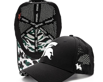 Michigan State University Hat, Performance Snapback Cap, Embroidered Spartans Helmet Logo, Sparty Head Game Day Gift for husband or dad
