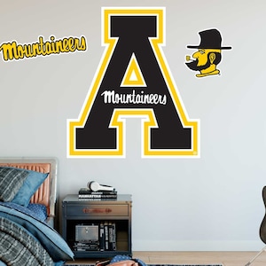 Appalachian State University Mountaineers Repositionable XL 3-Piece Primary Logo Decal Sticker Set