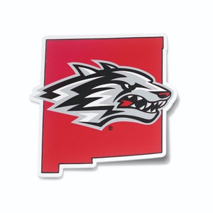 University of New Mexico Lobo on State of New Mexico Car Decal
