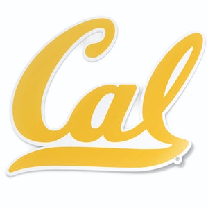 May include: A yellow stylized wordmark that reads "Cal" in a script font. The wordmark is on a white background.