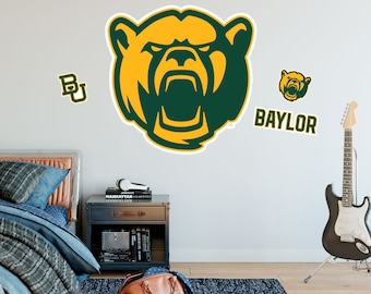 Baylor University Bears Wall Decal Set - Fully Removable and Repositionable Perfect for Dorms, Basements, and Garages