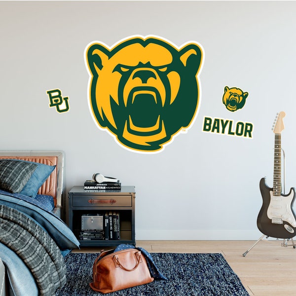 Baylor University Bears Wall Decal Set - Fully Removable and Repositionable Perfect for Dorms, Basements, and Garages