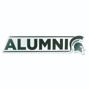 Michigan State University Alumni with Spartan Helmet Car Decal Bumper Sticker