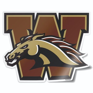 Western Michigan University WMU W Broncos Head Sticker Decal for Cars, Laptops, iPads, Water Bottles, Cornhole Boards