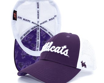 Kansas State University Hat, Purple Performance Snapback Cap, Embroidered Wildcats Logo, K-State Game Day Gift for husband or dad