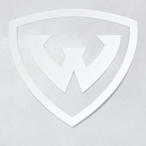 Wayne State University Warriors White Shield Logo Decal Window Bumper Sticker Vinyl for Cars, Laptops, iPads, Water Bottles, Cornhole Boards