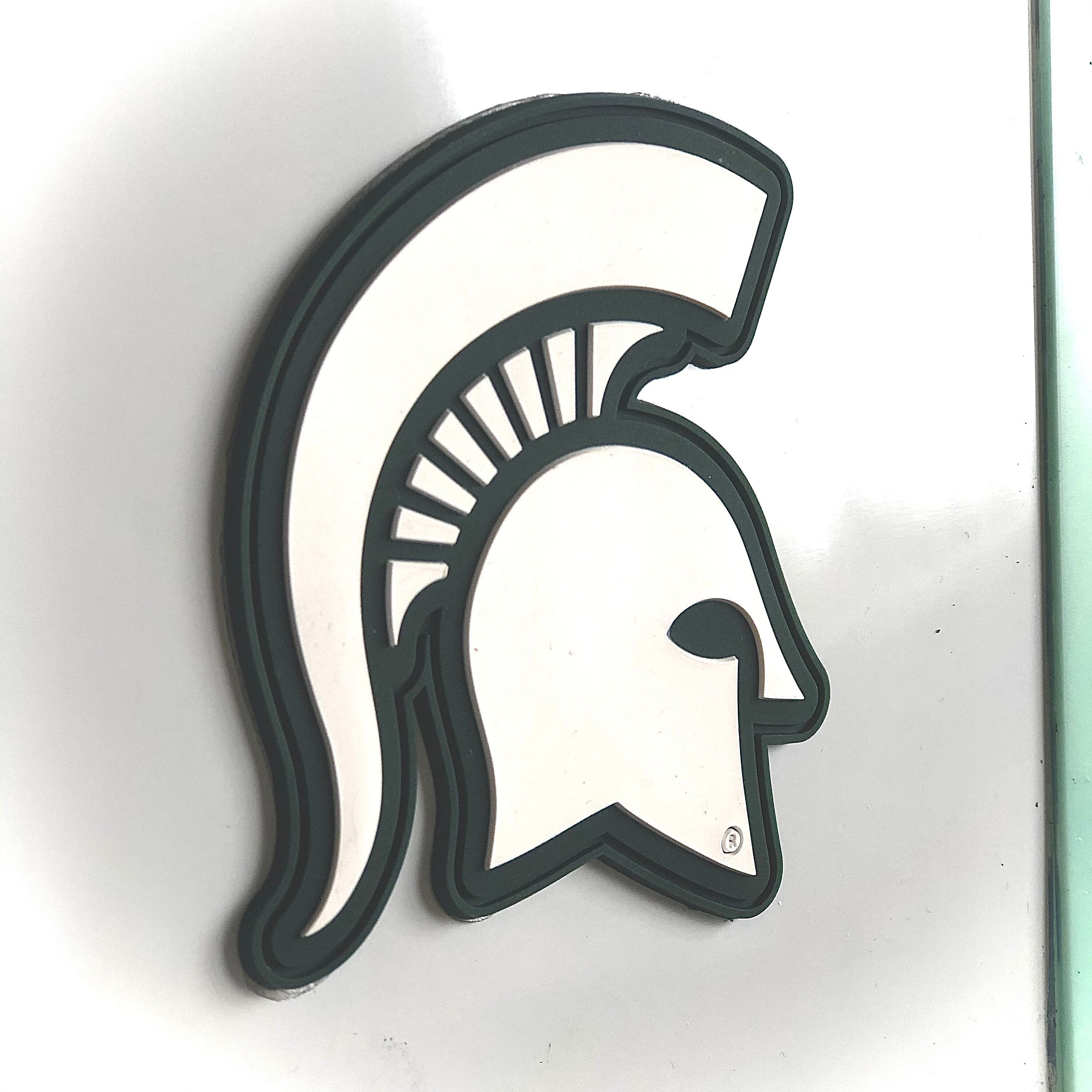 Michigan State University Spartan Helmet Rubber 3d Decal Etsy