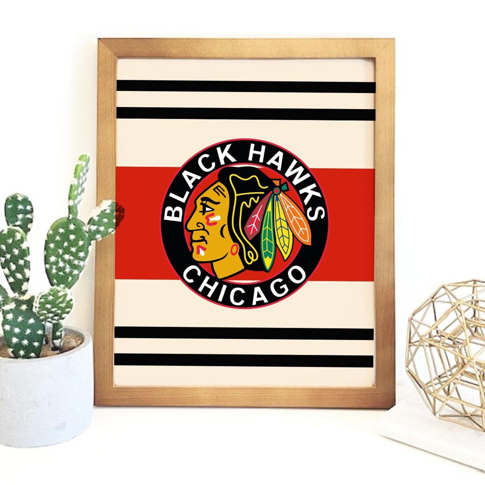 Chicago Blackhawks Poster Vintage Blackhawks Framed Etsy