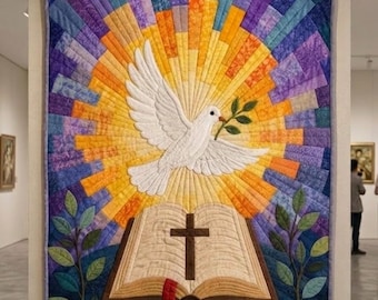 Sacred Peace 03386D - Paper Quilt Pattern, Christian Wall Hanging Art, faith quilt design,