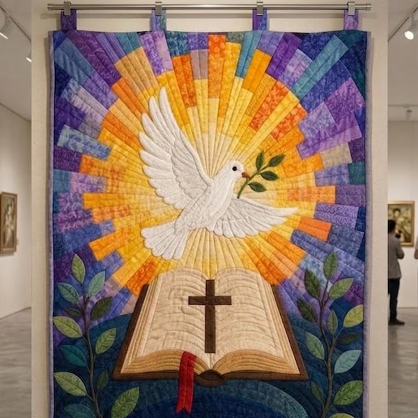 Sacred Peace 03386D - Paper Quilt Pattern, Christian Wall Hanging Art, faith quilt design,