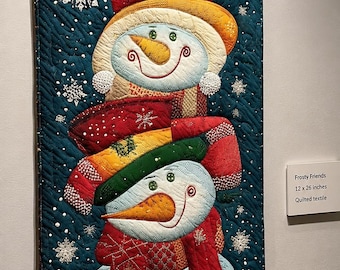 Snowy Smiles 03016D - Snowman Quilt Pattern, Paper Quilt Pattern, Christmas Wall Hanging Quilt Pattern, Snowman Applique Patter