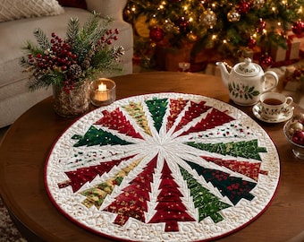 Festive Pines 02904D - Christmas Pattern, Tree Quilt Pattern, Paper Quilt Pattern, Christmas Applique Quilt, Holiday Table Topper