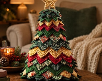 Layered Joy Tree 02819D-Christmas Quilted Tree Paper Pattern, Fabric Tree Quilt Pattern, Christmas Applique