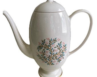 Vintage 1950s Franciscan Fremont Tall Oval Coffee Pot Teapot With Lid RARE HTF