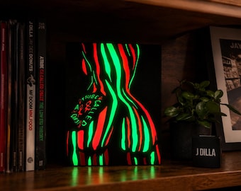 A Tribe Called Quest-lichtbaklamp | Hiphop-omgevingsplankverlichting | Handgemaakte muziekkunst