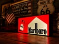 Marlboro Inspired Retro Americana Lamp | Red Neon Style Man Cave Decor