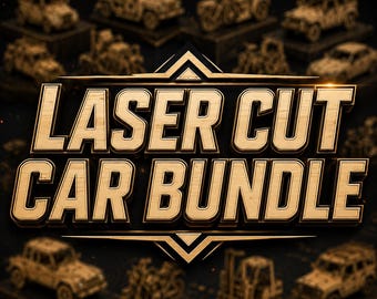Car Laser Cut Files Bundle,  3D Wooden Puzzle Cars,  SVG DXF CNC Templates,  Glowforge LightBurn Vehicle Models