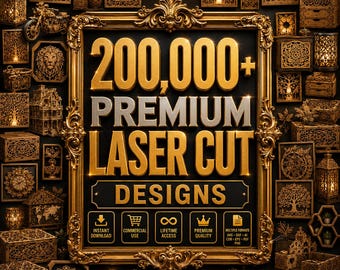 Laser Cut Files 200,000+ Mega Bundle DXF SVG 3D 2D Designs CNC Cutting file Cdr Ai Eps Vector Engraving pattern, Ultimate Laser Mega Pack