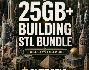 100+ Architecture STL Bundle,   Famous Landmarks 3D Print Files (Digital Download)