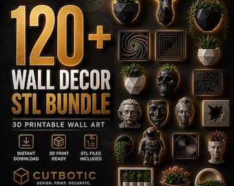120+ Modern Wall Decor STL Bundle, 3D Printable Art Files (3MF Download)