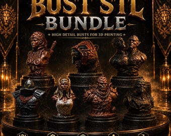 Bust STL Bundle Pack ,  100+ Busts ,  Sci-Fi, Fantasy, Cinema &  Heroes