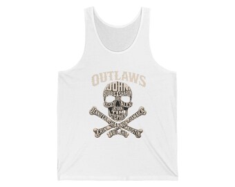 Outlaws Skull Crossbones-tanktop | Vintage western-piraatafbeelding